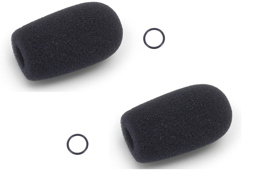 Replacement aviation microphone windscreens for Bose, Lightspeed, David Clark, Crystal Mic (Two (2) Pack Standard Model) 2 Pack standard