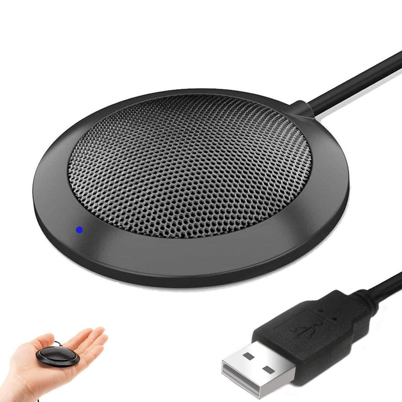 MTFY USB Microphone,Portable Omnidirectional Condenser Conference Microphone for Computer, Laptop,Desktop,Mac, Perfect for Skype, Meeting, Video chatting,VoIP Calls Black