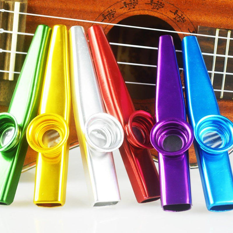 Novelfun Set of 6 Colors Metal Kazoo Musical Instruments A Good Companion for Guitar, Ukulele, Violin, Piano Keyboard Great Christmas Gift for Kids Music Lovers