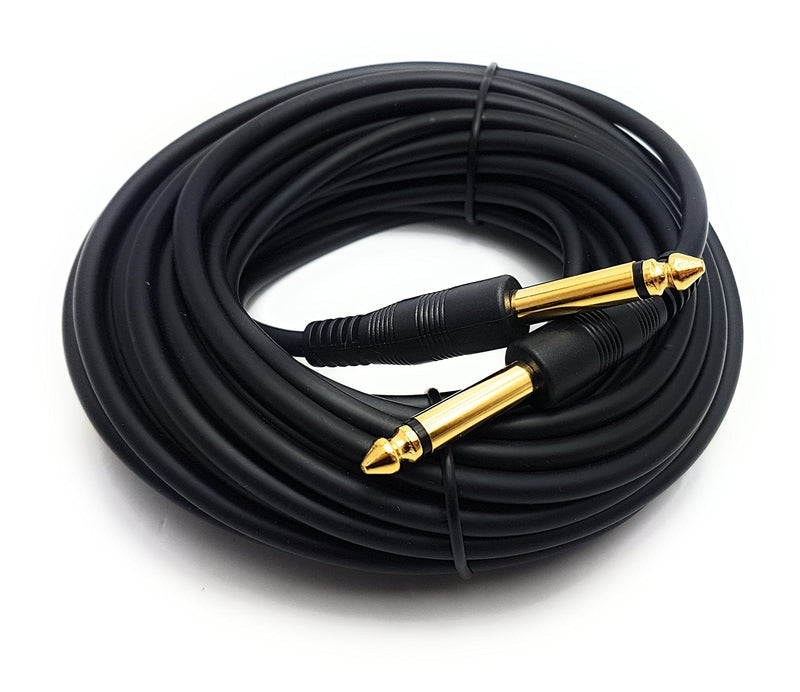 MainCore 10m long 6.35mm Mono to 6.35mm Mono Plug for Guitar, Speaker, AMP, Musical Instruments Cable Lead (Available in 1m, 2m, 3m, 6m, 10m) (10m)