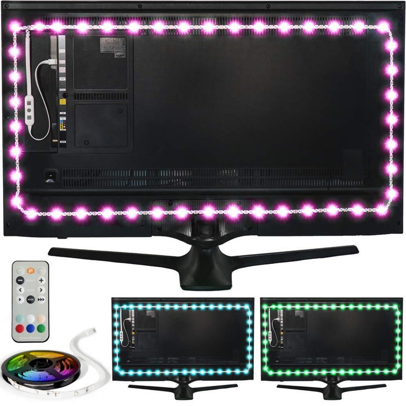 Luminoodle USB Bias Lighting - Ambient Home Theater Light, LED Backlight Strip - 6500K Accent Lighting to Reduce Eye Strain, Improve Contrast … (X-Large Pro (4 meter), Multi-colored)