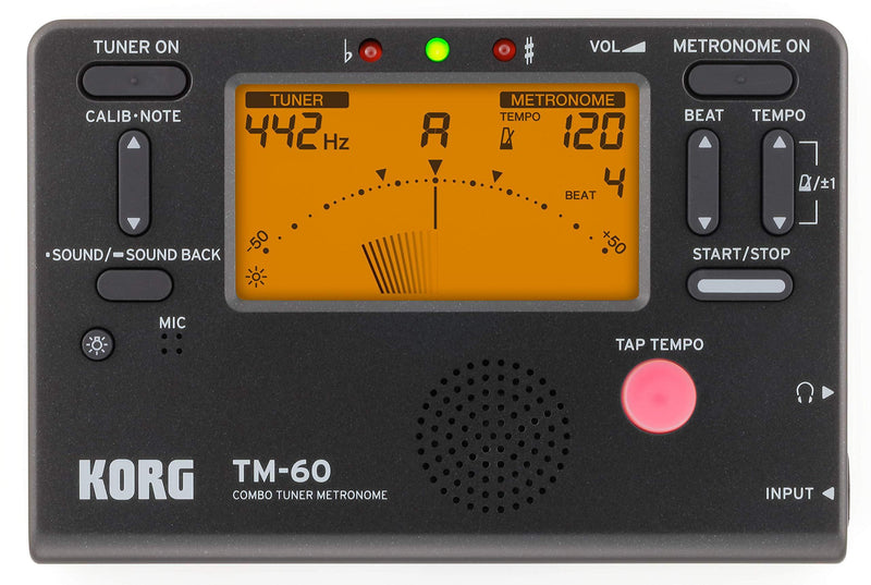 Korg TM60BK Tuner Metronome, Black 0