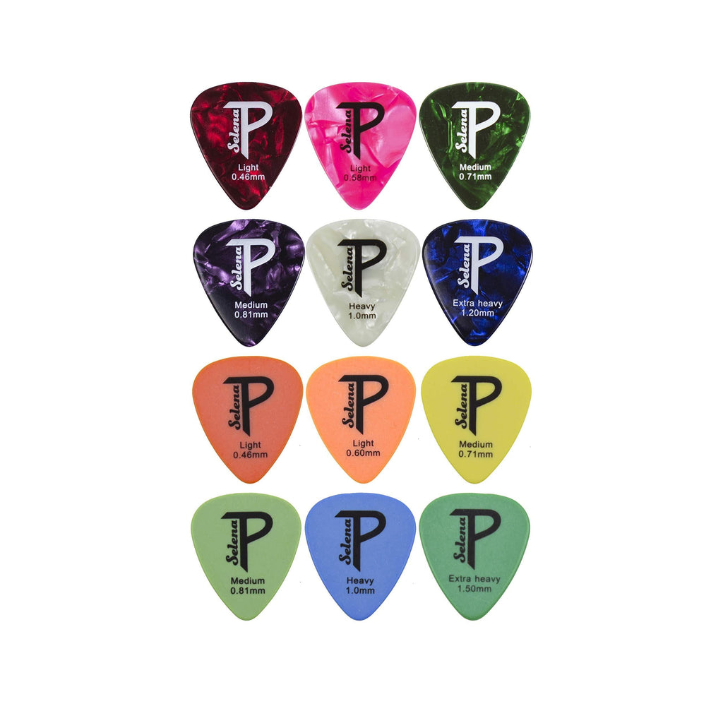 Perri’s Leathers Ltd. - Guitar Picks - Celluloid - The Hope Collection - Assorted colors - Gauges 0.46 mm to 1.50 mm - 12 Pack - For Acoustic/Bass/Electric Guitars - Made in Canada (LP12-SPV1) Variety Pack