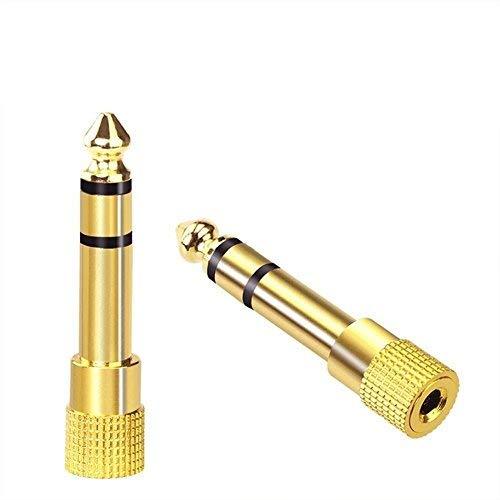 Vimmor 2 Pack 3.5mm Female to 6.5mm Male Jack Audio Plug Stereo Headphone Adaptor Converter Microphone Audio with 24K Gold Plated