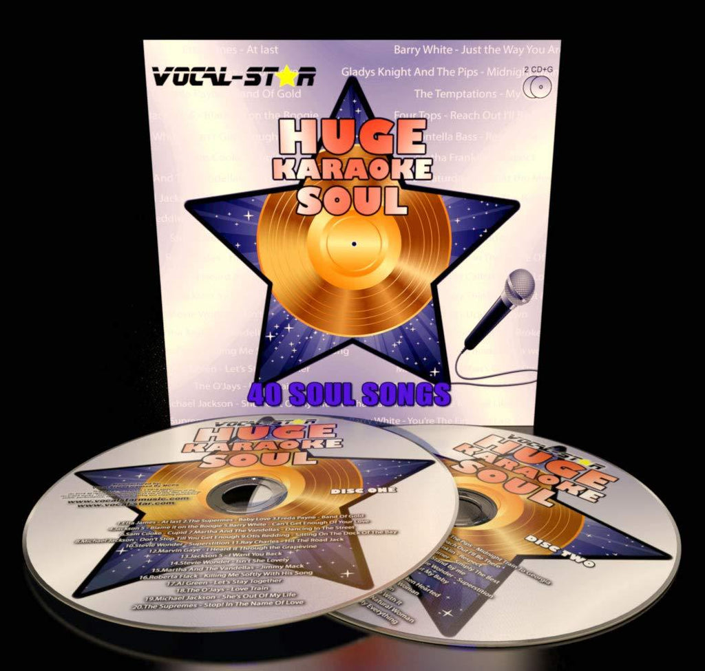 Karaoke CD Disc Set With Words - Huge Soul Hits - 40 Songs 2 CDG Discs By Vocal-Star