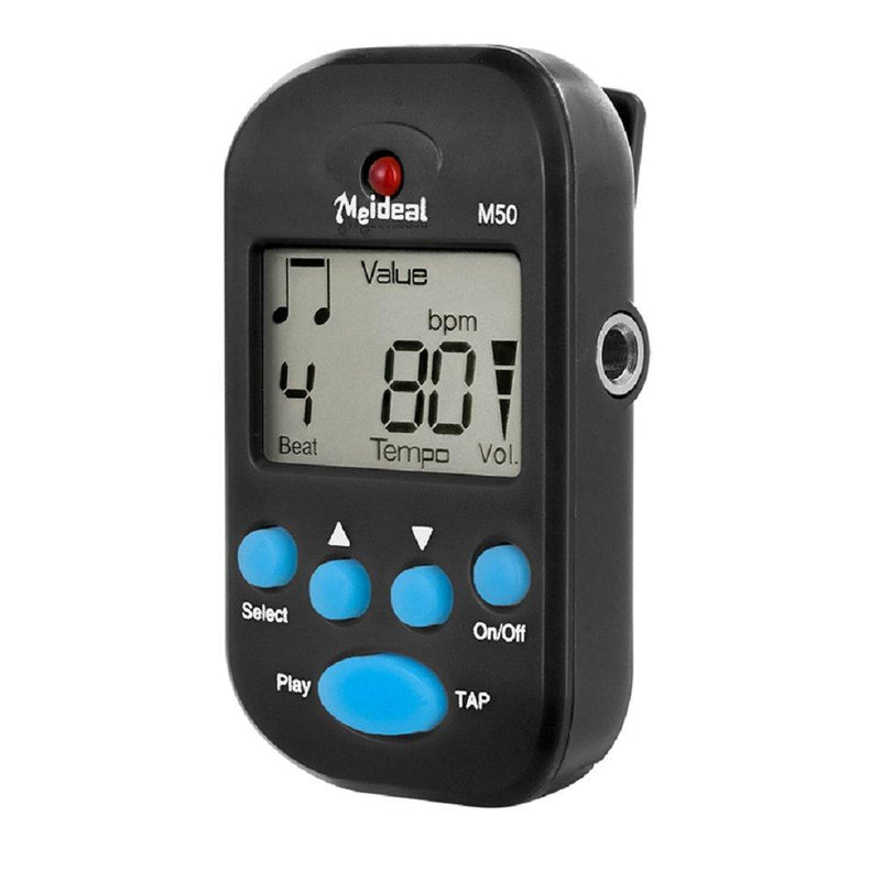 Digital Metronome Multi-functional Clip-On LCD Digital Beat Tempo Mini Metronome With Battery for Piano Violin Guitar Trap Drum Running-Black black
