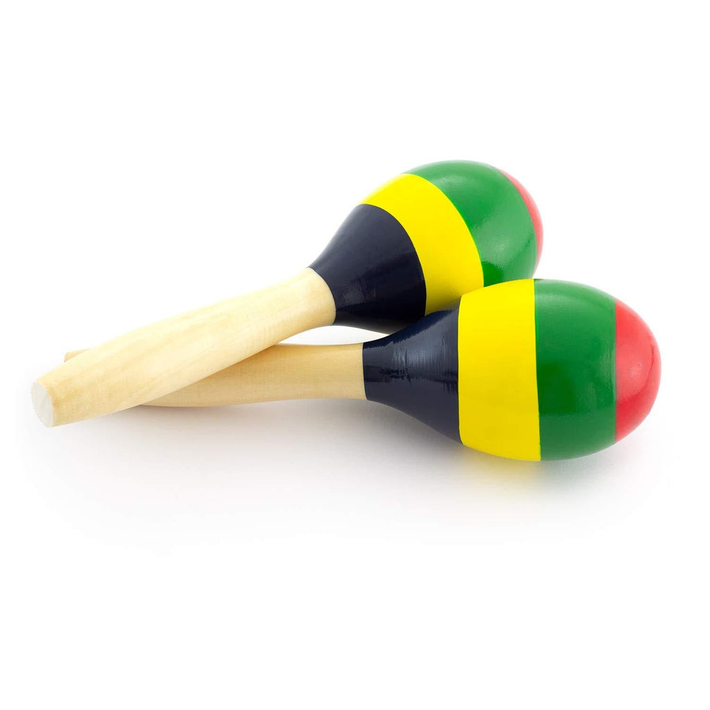 TIGER MAR6-ST | Small Wooden Maracas | Overall Length 15 cm | Striped | One Pair