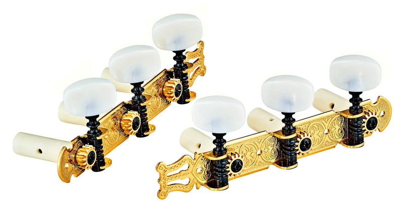 Ortega Guitars OTMSTD-GOWH Classic Tuning Machine Heads Set Gold/White Standard