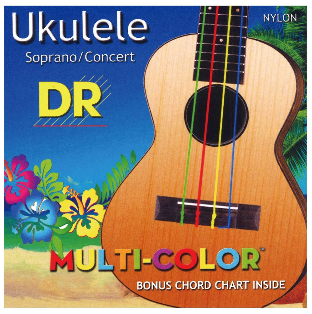 DR String UMCSC Ukulele Multicolor Soprano/Concert Set Strings Ukulele