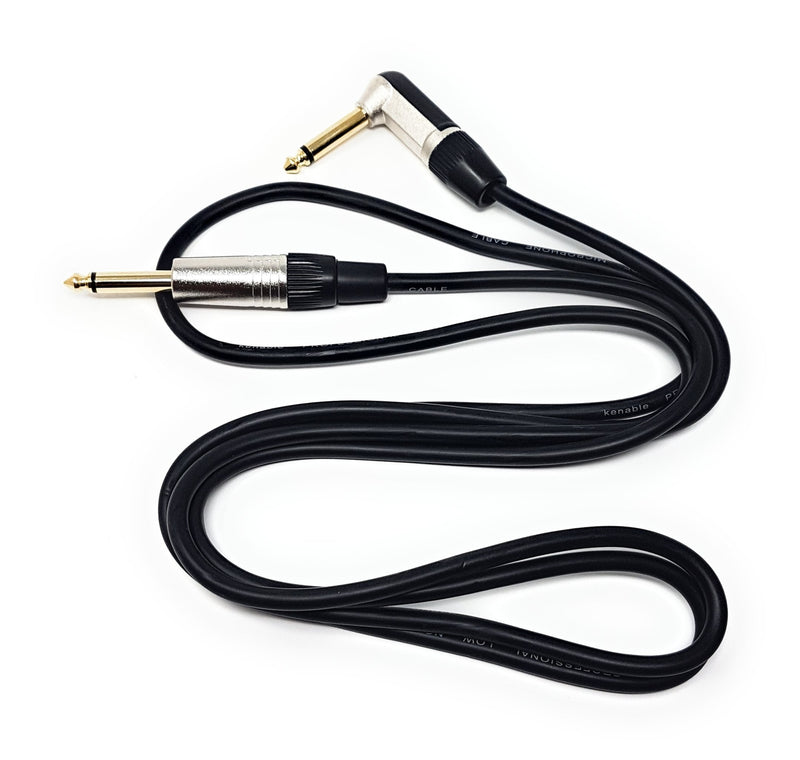 [AUSTRALIA] - MainCore 3m Right Angle MONO Jack 6.35mm to 6.35mm Audio Cable Lead for Guitar/Amplifier/Effects Pedal/AMP/Speaker/Mixer/Gold Plated Connectors (Available in 2m, 3m, 5m, 6m) (3m) 