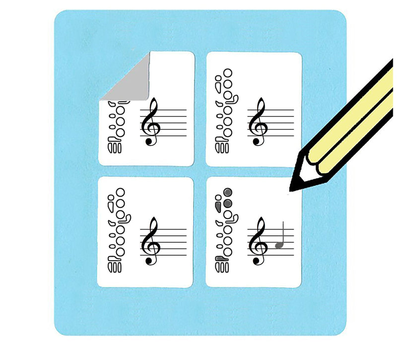 Flute Fingering and Staff Stickers (120 handy stickers) Great for beginners and teachers!