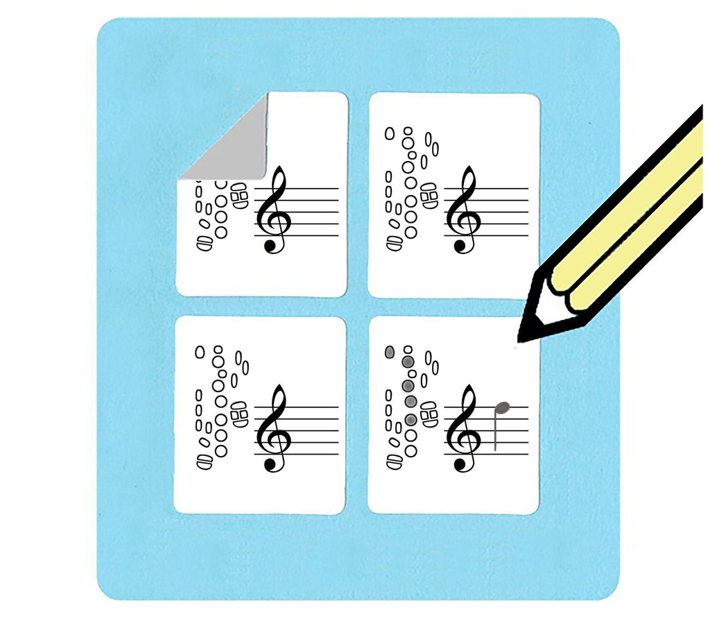 Saxophone Fingering and Staff Stickers (120 handy stickers) Great for beginners and teachers!