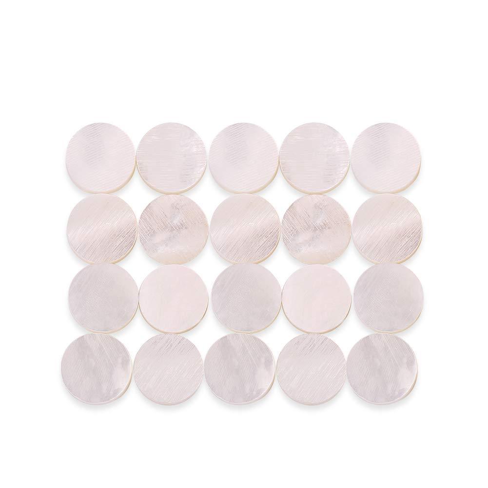6mm Fretboard Markers Pearl Inlay Sticker Decals Point for Guitar, Bass, Ukulele, Mandolin 12/20Pcs(20pcs) 20pcs