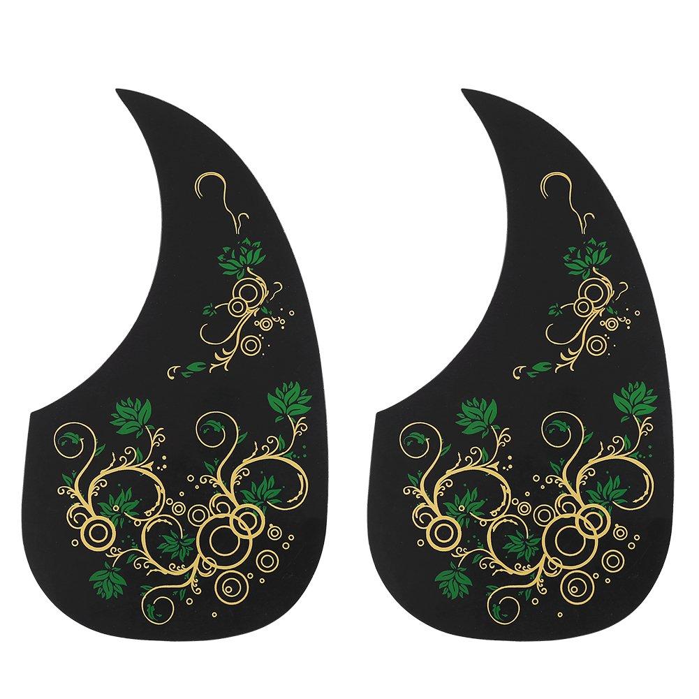 2Pcs Guitar Pickguards, Durable Self-adhesive Scratchplate Cool Guitar Pick Guards Accessories for 40" 41" Folk Guitar