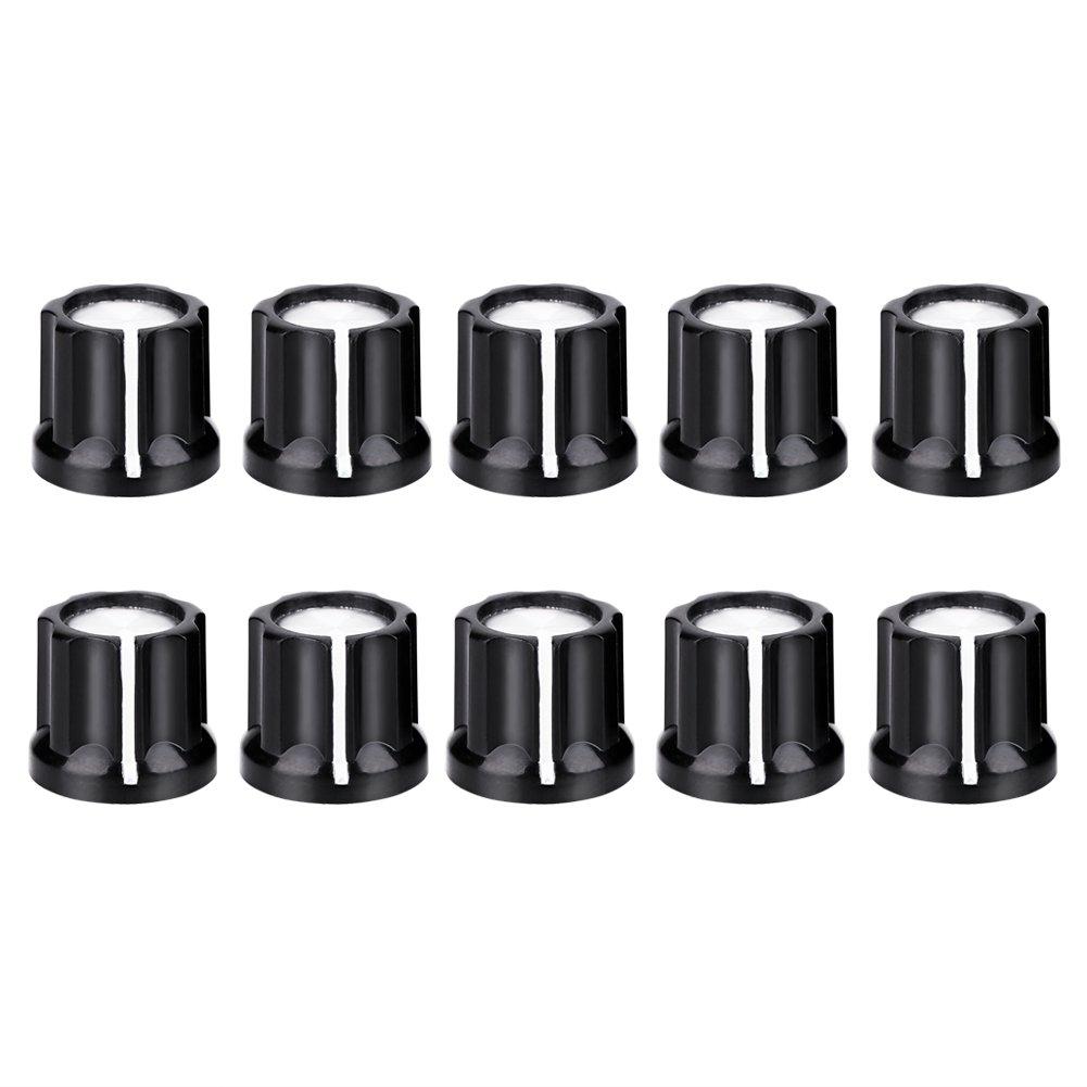 Guitar Volume Tone Knobs, 10Pcs Volume Knob Shaft Hole Tone Speed Control Knob for Electric Guitar Bass String Instrument Part