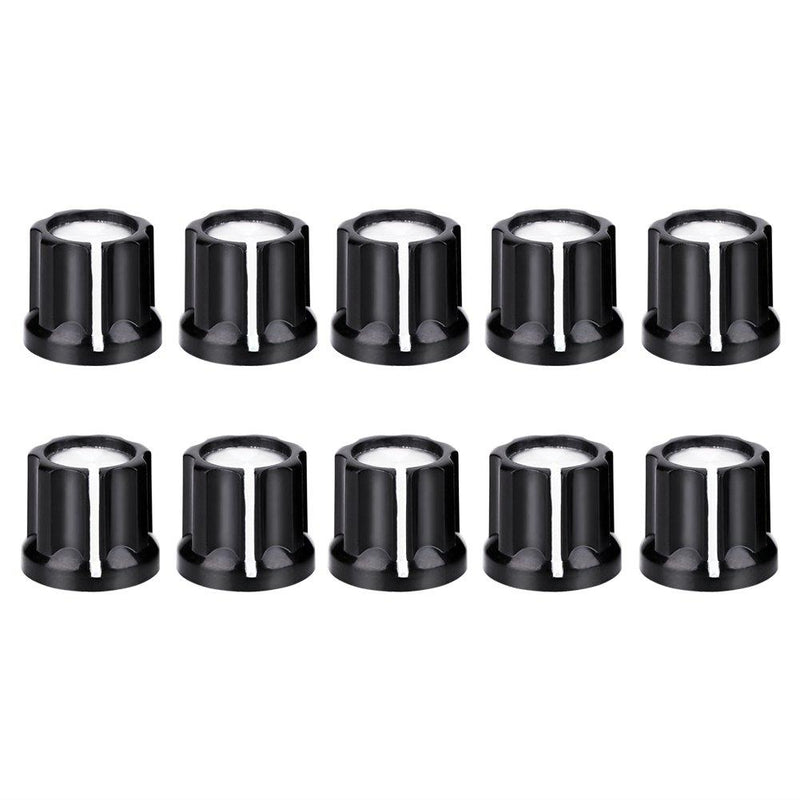 Guitar Volume Tone Knobs, 10Pcs Volume Knob Shaft Hole Tone Speed Control Knob for Electric Guitar Bass String Instrument Part