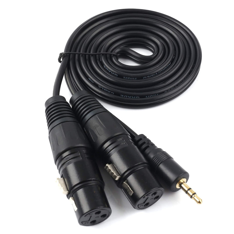 SiYear Unbalanced 3.5 mm (1/8Inch) mini jack Stereo TRS to Dual XLR 3 Pin female Interconnect Cable,Y splitter patch cable cord (1.5M/5FT) 3.5TRS-2 XLRF-1.5M