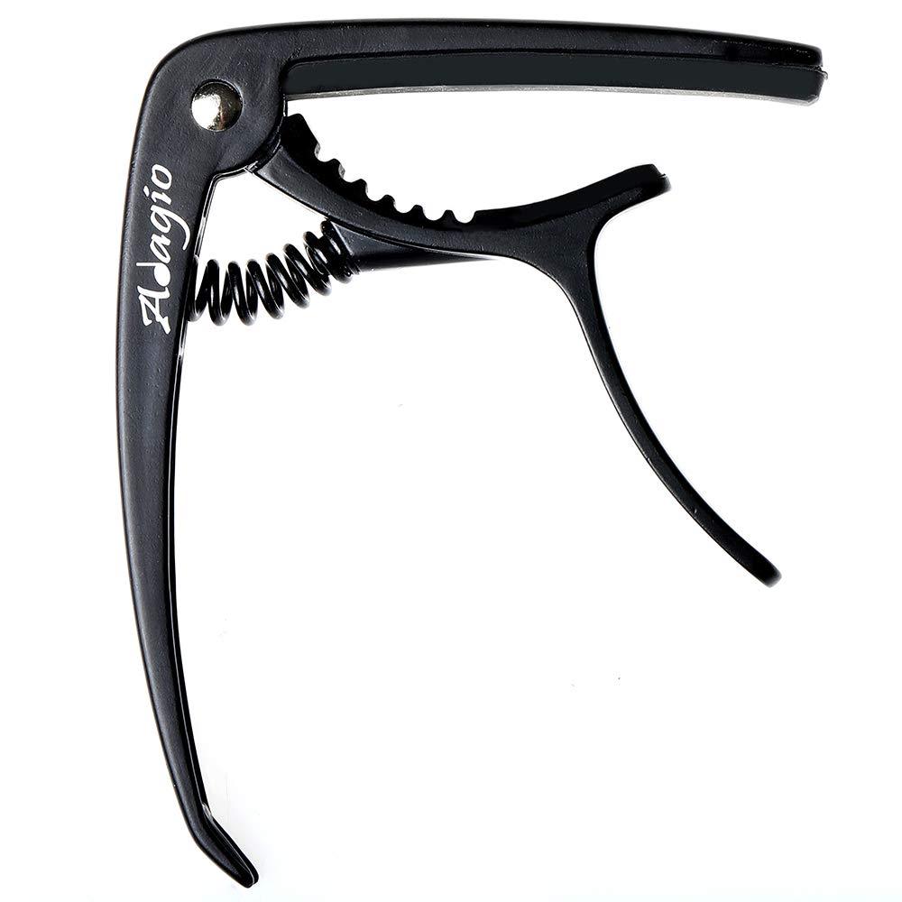 Adagio PRO DELUXE CAPO Suitable For Acoustic & Electric Guitars With Quick Release And Peg Puller In Black RRP £10.99 - Retail Packed