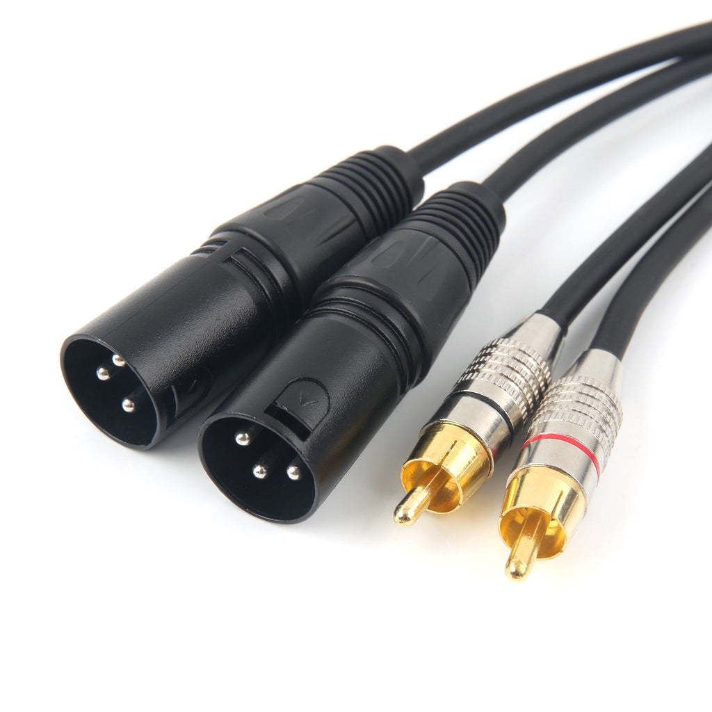 SiYear Unbalanced 2 XLR 3PIN o Dual RCA Male Phono Plug HIFI Audio Cord Cable，Dual XLR to 2 RCA Male Connection Microphone Cable Patch Cable(10FT/3M) 2XLRM-2RCAM