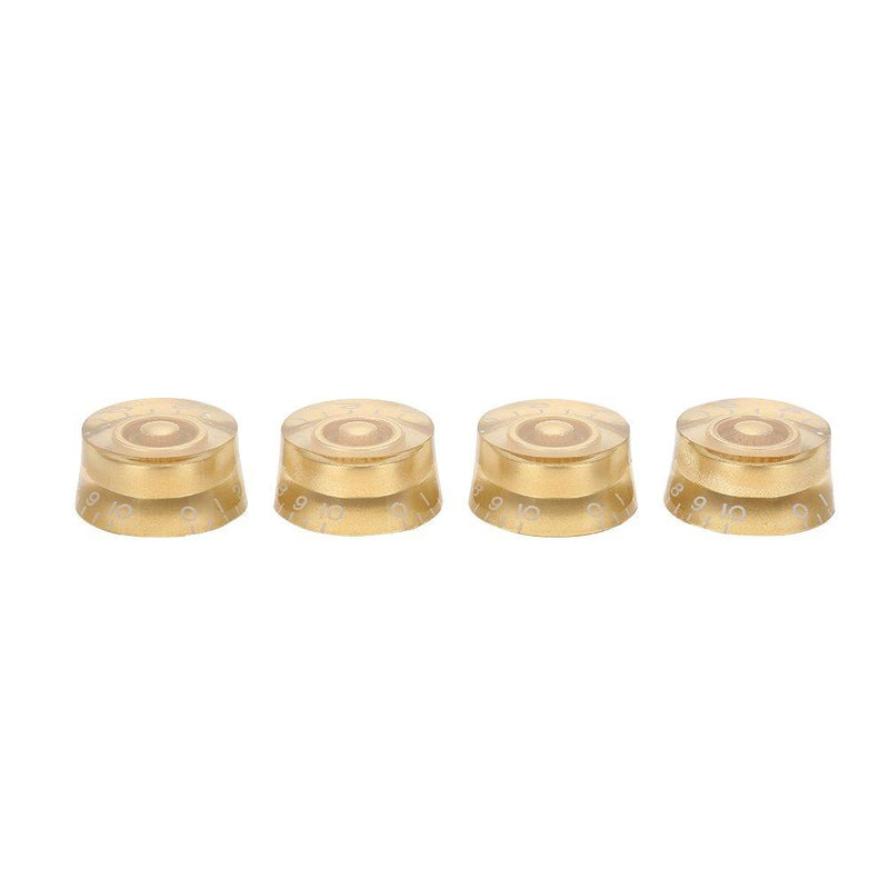 Dilwe 4pcs Electric Guitar Knobs, Guitar Tone Speed Volume Control Knobs Replacement Accessory for Les Paul LP Electric Guitar Gold