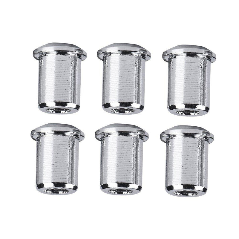 Dilwe 6Pcs Guitar Mounting Ferrules, Guitar String Caps Mounting Buckle Bushing Set for Electric guitar. Silver