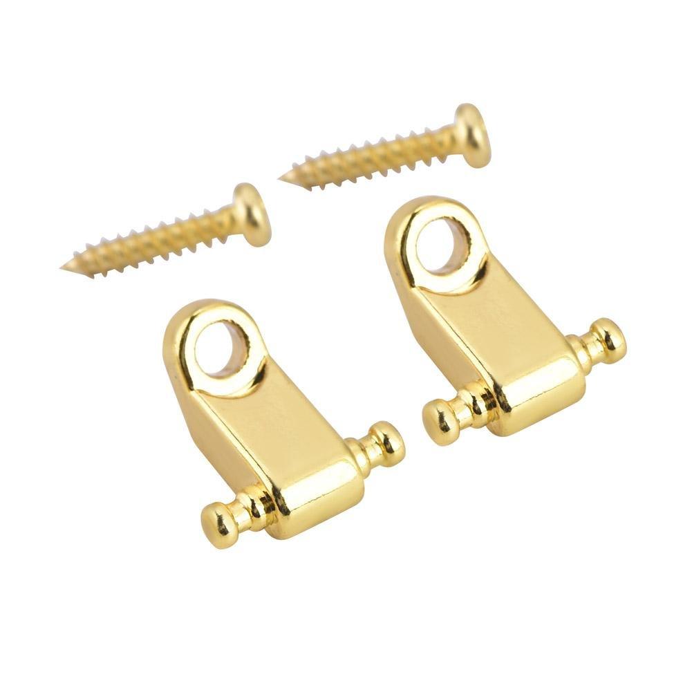 Dilwe 2PCS Guitar String Retainer, Guitar Roller String Tree Retainer with Screw for Electric Guitar Bass Gold