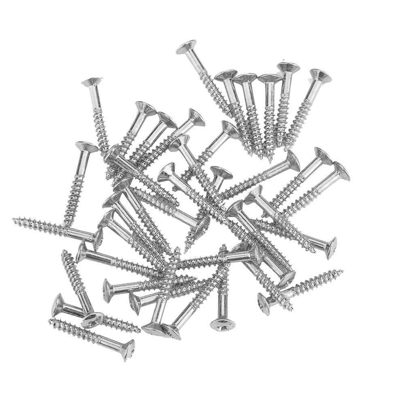 Dilwe 40 Pcs Guitar Pick Up Screws, Guitar Humbucker Pickup Screws Set Kit Ring Mounting Screws Silver