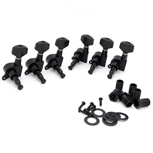 6R Right Electric Guitar String Tuning Pegs Keys Tuners for Strat Tele Black