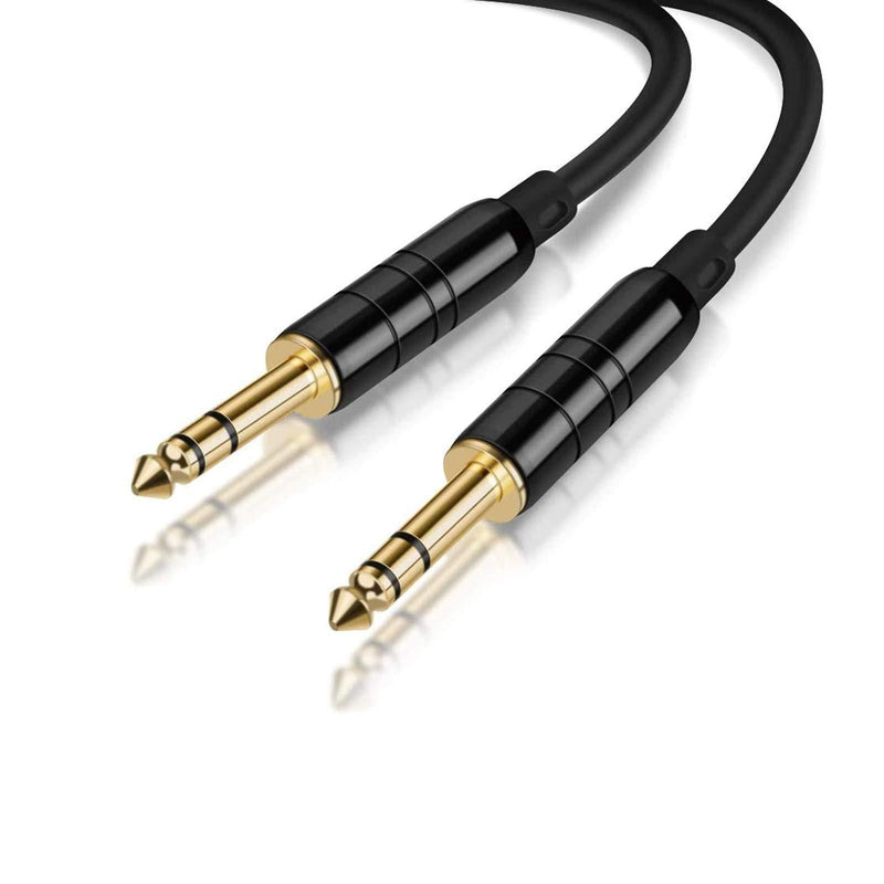 1/4" TRS Cable,CableCreation [2-Pack 4.5 meters] 1/4 Inch to 1/4 Inch 6.35mm Balanced Stereo Audio Cable for Studio Monitors,Mixer,Yamaha Speaker/Receiver,15FT/Black 【2pack/4.5 meter】
