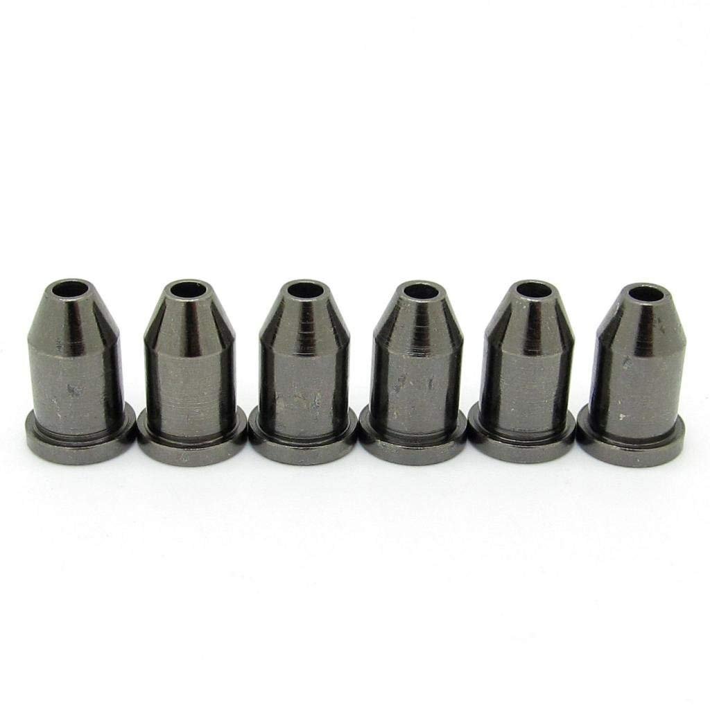 Pxyelec Chrome Guitar String Mounting Ferrules String Bushing Black for Tele Start Pack of 6