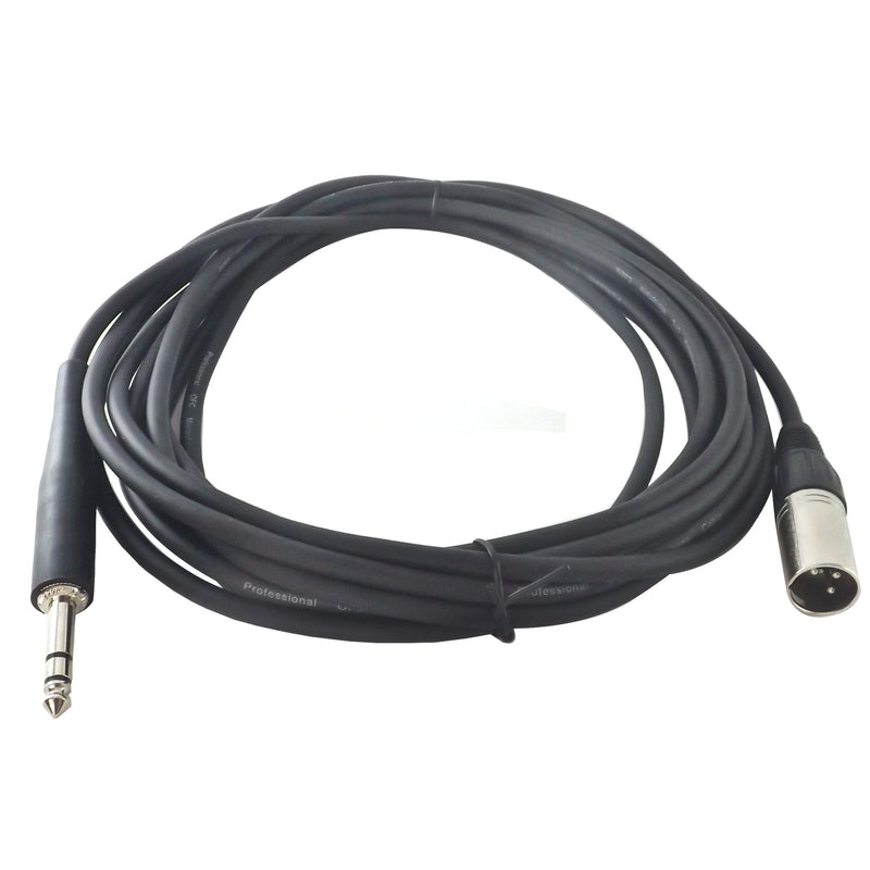 XLR to TRS Jack Microphone Cable - Male to Jack 20ft 6m - Balanced Mic Lead