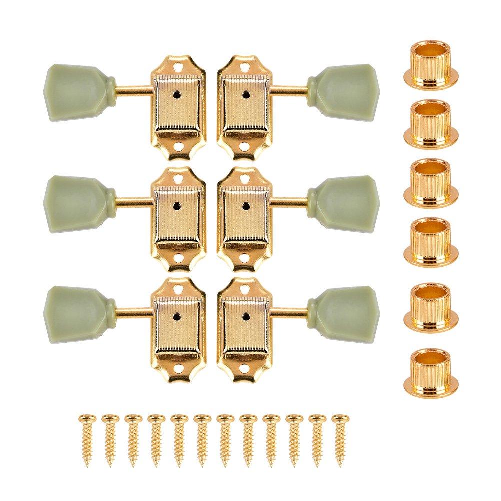 Guitar String Tuning Pegs 3L3R, Semi-Closed Tuners Imitation Jade Stone Machine Head …