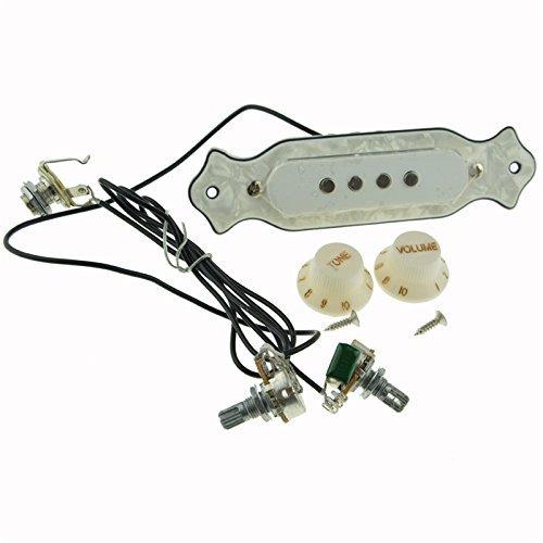 Pxyelec Prewired 4-String Guitar Soundhole Pickup Wiring Harness for Cigar Box Guitar