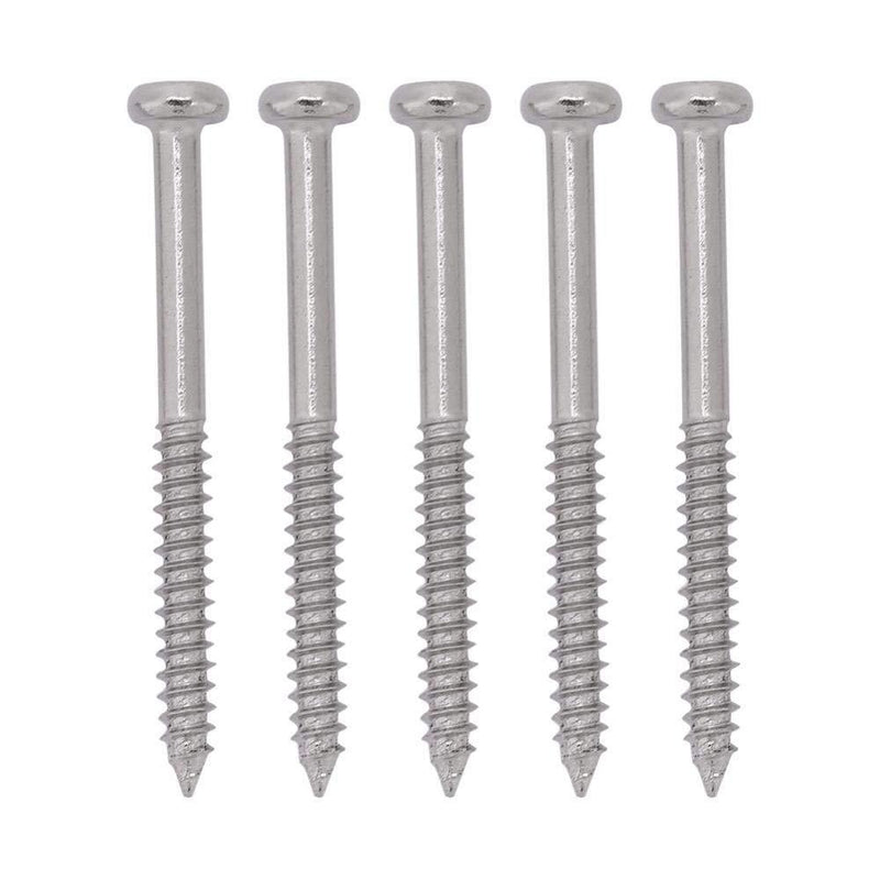 Dilwe 50pcs Bass Pickup Screws, Nickel Plated Steel Bass Pickup Mounting Screws Repair Parts for JB Jazz Bass