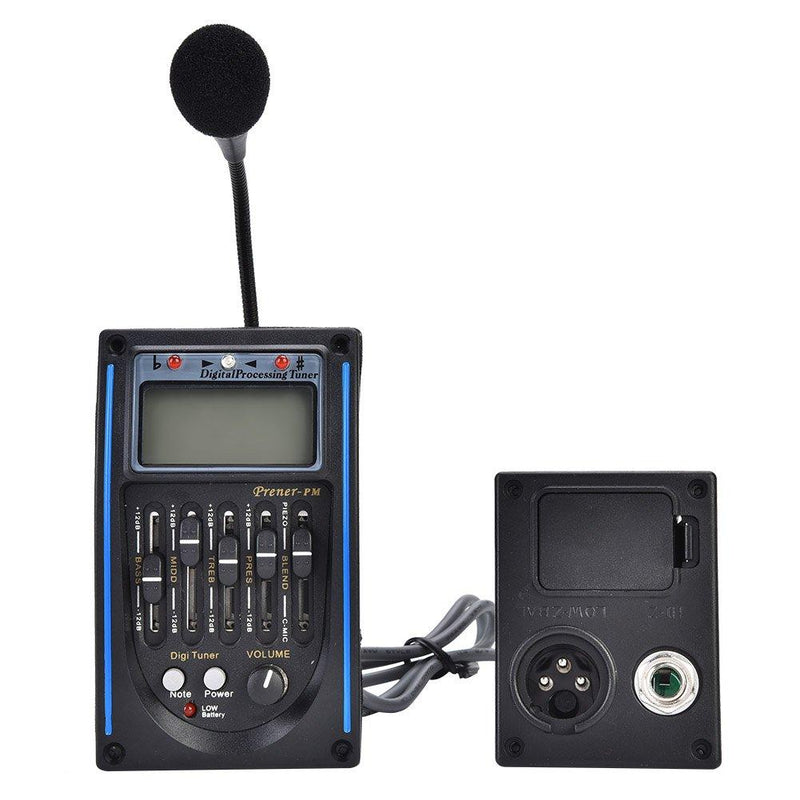 5 Band Pickup, EQ Equalizer Piezo Digital Tuner Pickup for Acoustic Guitar