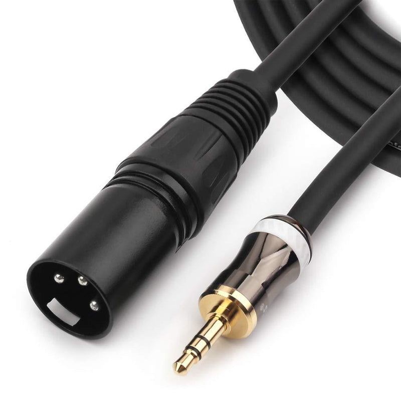 MOBOREST 3.5mm 1/8" Inch TRS Stereo To XLR Male Interconnect Audio Cable, for professional recording studios, live performances, schools, churche, public speaking, parties audio setup(3M-10FT) xlr M-10FT