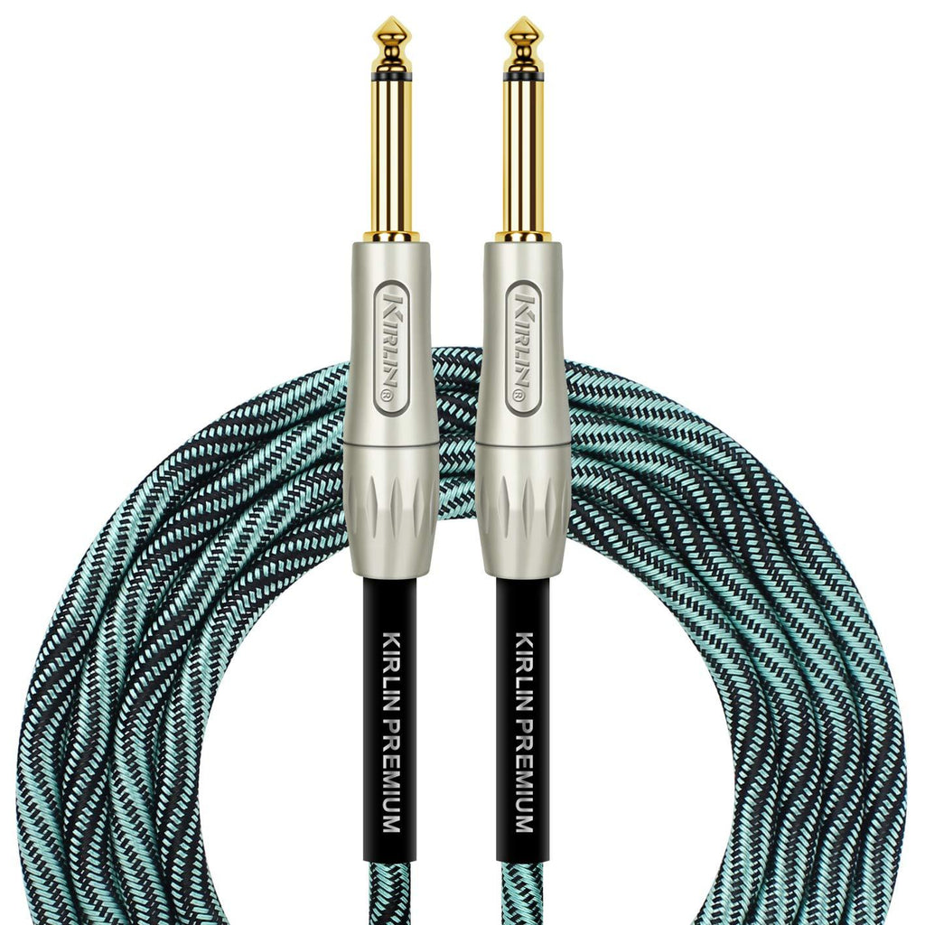 Kirlin IWB-201PFG-10FT/WBB FABRIC PREMIUM WAVE INSTRUMENT CABLE - BLUE/TURQUOISE