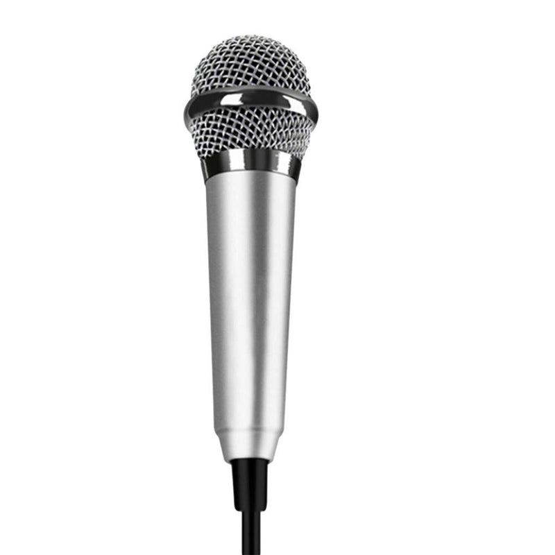 Healifty Mini Karaoke Microphone for Phone Coumputer Mini Phone Microphone (Silver) …
