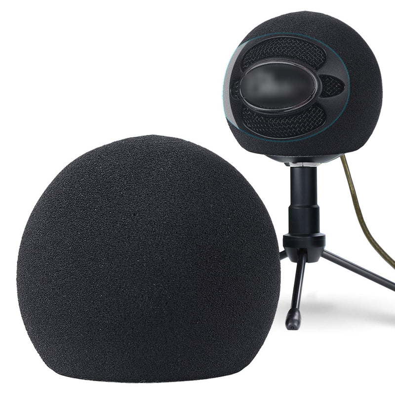 YOUSHARES Blue Snowball Pop Filter - Customizing Microphone Windscreen Foam Cover for Improve Blue Snowball iCE Mic Audio Quality (Black)