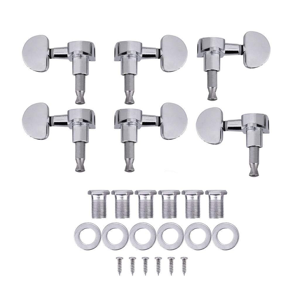 3L3R Guitar Tuning Pegs, Guitar Locking Tuners Zinc Alloy Machine Heads Silver