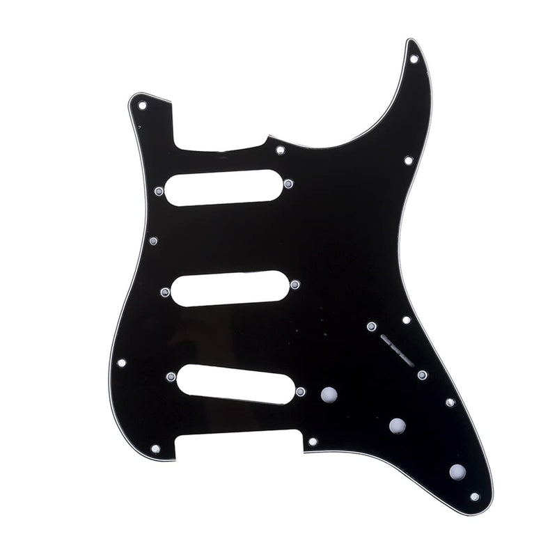 [AUSTRALIA] - Musiclily Pro 11-Hole 62 Vintage Style SSS Strat Guitar Pickguard for American Stratocaster 62, 3Ply Black 