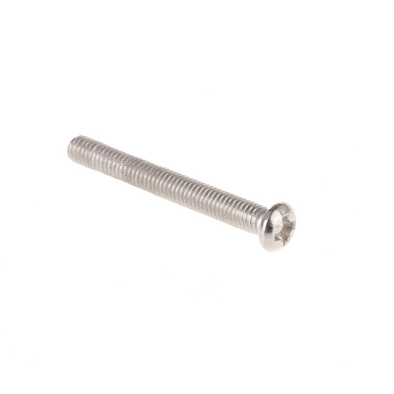 Musiclily 3 * 26mm Humbucker Pickup Mushroom Flat Screws,Chrome(20 Pieces) 3*26mm