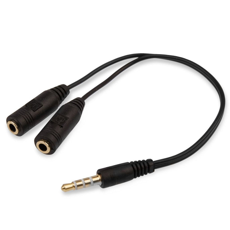 REYTID Native Instruments Splitter DJ Cable 8" Compatible with iPhone, Traktor DJ and Traktor Pro 2 and other iOS DJ Software - For Separate Headphone Cue and Master Output