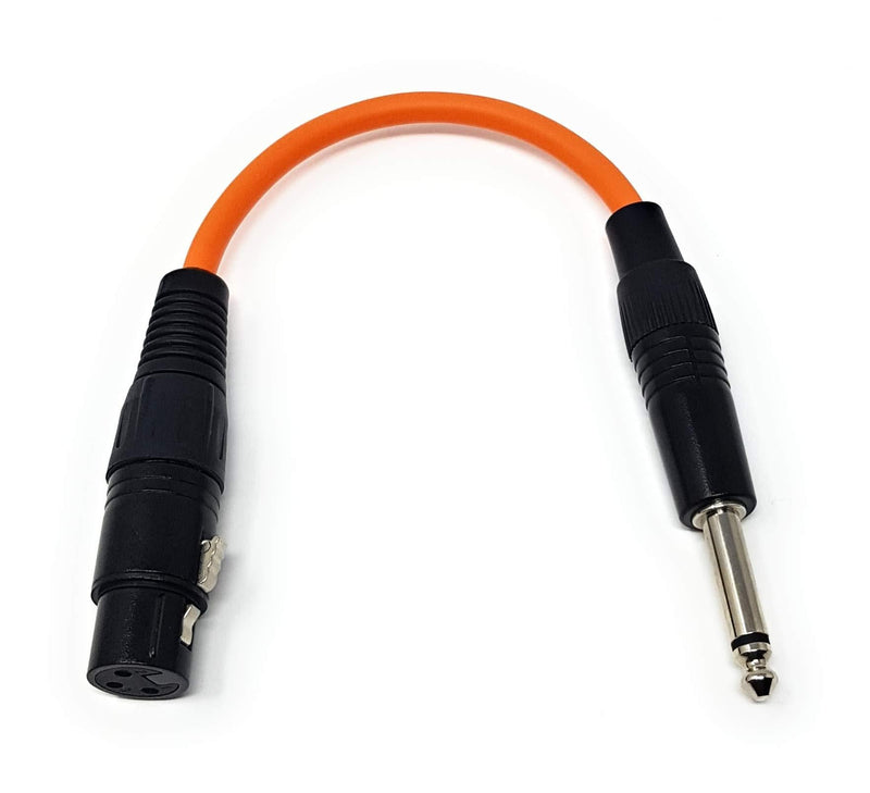 MainCore 20cm Short 6.35mm Mono Jack to XLR 3 Pin Socket Female Audio Adapter Cable Lead Cord