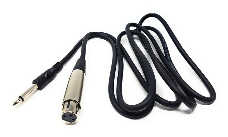 MainCore 2m long 3 pin XLR Female Socket to 6.35mm Mono 2pin Jack Plug Cable Microphone/Instrumental Lead (2m)