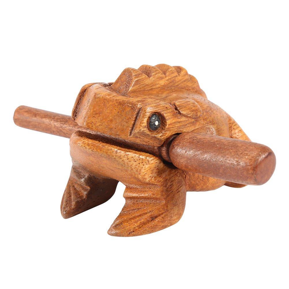 Wood Frog Guiro Rasp Thailand Hand Carved Wooden Frog Guiro Rasp Croaking Sound Toy Musical Instrument Tone Block Natural Finish Five Sizes(#5) #5