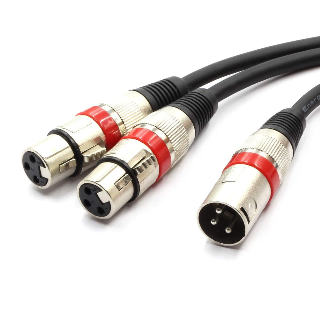 SiYear Balanced Microphone Patch Y Cable Cords - XLR Male to Dual XLR Female 3 Pin Jack Splitter Cord Audio Adapter (XLR-M to Two XLR-F)-50 cm XLRM-2XLRF