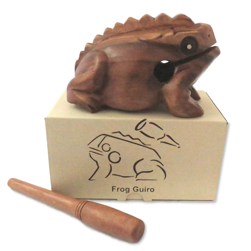 Purity Style Wooden Croaking Frog Güiro in Gift Box - Fair Trade Percussion Instrument (16cm long)