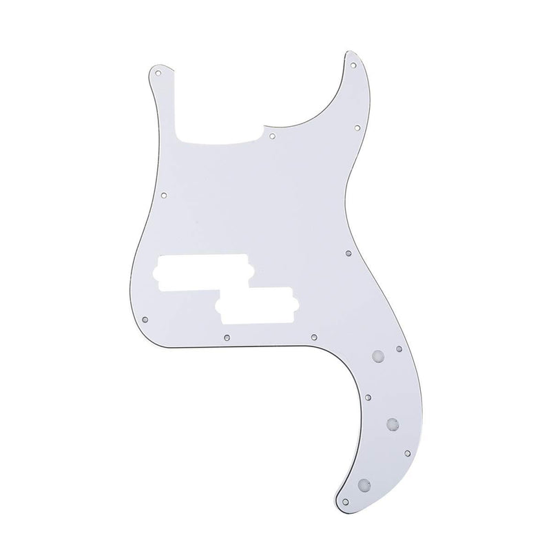 Musiclily Pro 5-String 13-Hole Contemporary P Bass Pickguard for Fender Mexican Precision Bass, 3Ply White