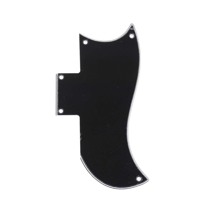 Musiclily Pro 5-Hole Small Half Face Guitar Pickguard Compatible with USA Les Paul American SG, 3Ply Black